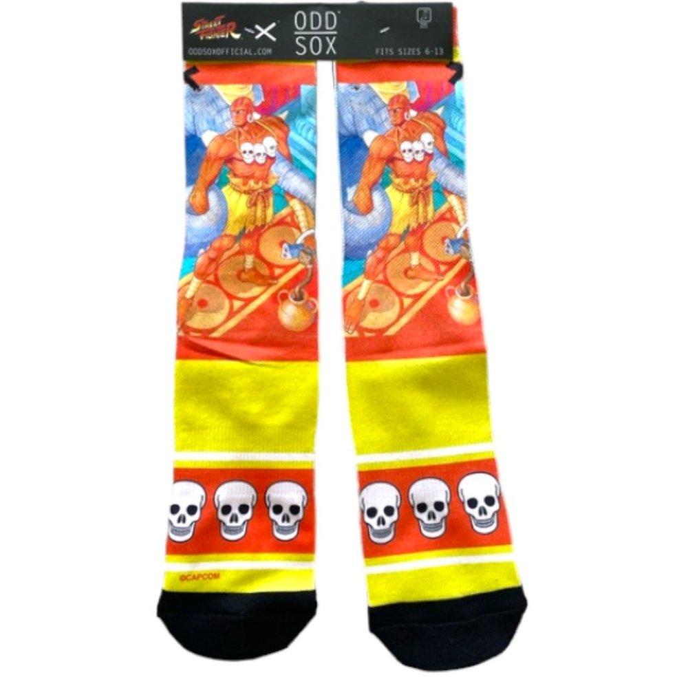 Brand New with Tag Mens Odd Sox Street Fighter DHALSIM Crew Socks, 6-13